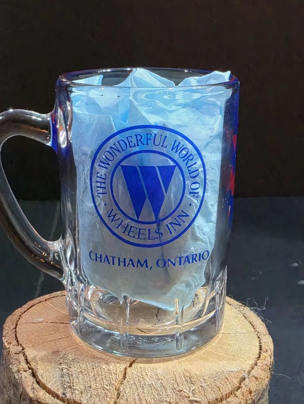 VTG Wheels Inn Chatham Ontario Mini Beer Mug Shot Glass Home Bar Decor